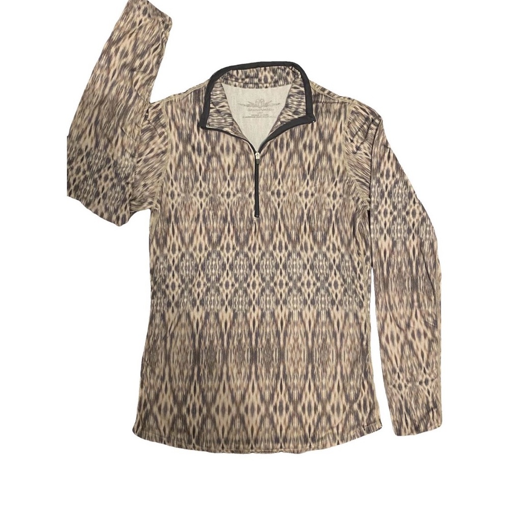 SNOW ANGEL Performance Base Quarter-Zip Pullover Jacket Geometric Size Small